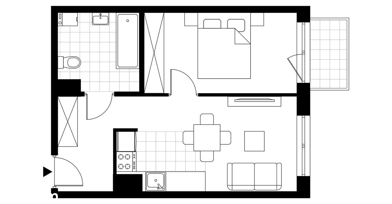 2-pokojowe mieszkanie 43m2 + balkon Bez Prowizji - Pełny obrazek: 3/8