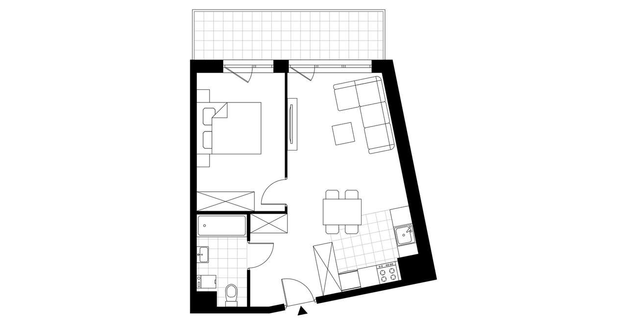 2-pokojowe mieszkanie 43m2 + balkon Bez Prowizji - Pełny obrazek: 3/8