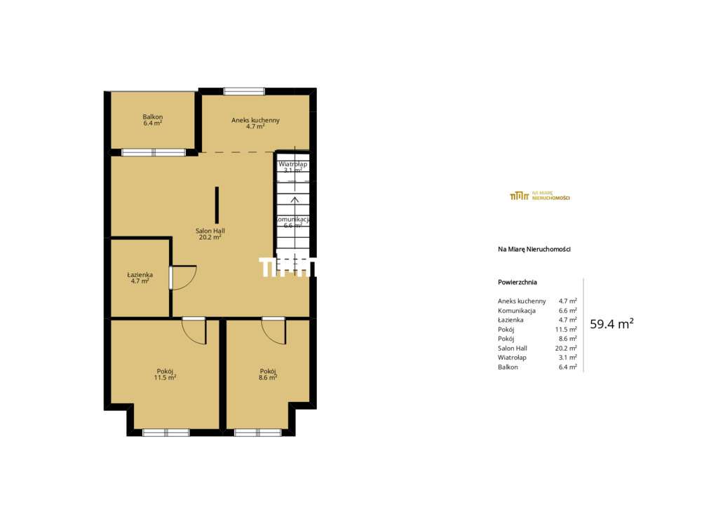 Osiedle Zielone Zaczernie Mieszkanie 59.40m2 - Pełny obrazek: 4/11