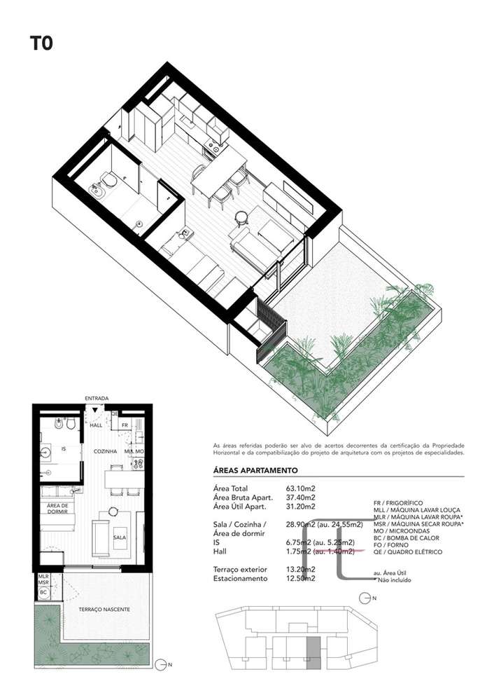 Apartamento T0 com Terraço, Arcozelo-5