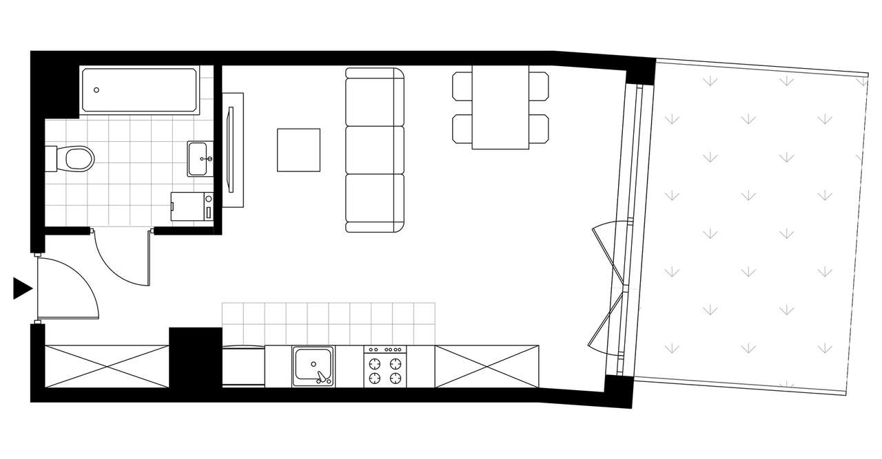 1-pokojowe mieszkanie 33m2 + ogródek Bez Prowizji - Pełny obrazek: 4/9