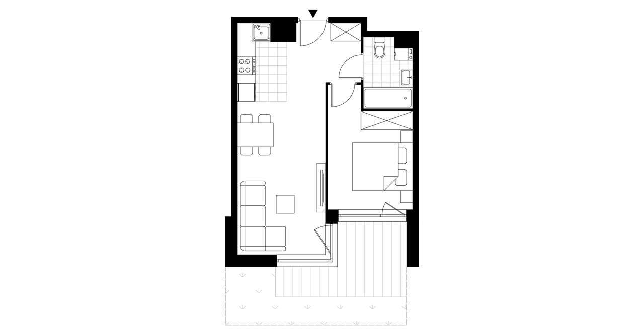 2-pokojowe mieszkanie 37m2 + ogródek - Pełny obrazek: 4/9