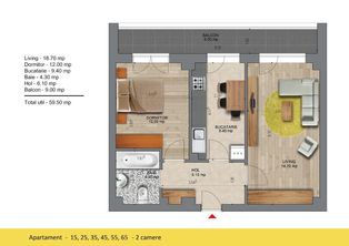 Apartament 2 camere, metrou Berceni