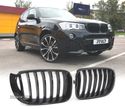 GRELHA FRONTAL LOOK M PERFORMANCE PARA BMW X3 F25 LCI 14-18 X4 F26 14- PRETO BRILHANTE - 1