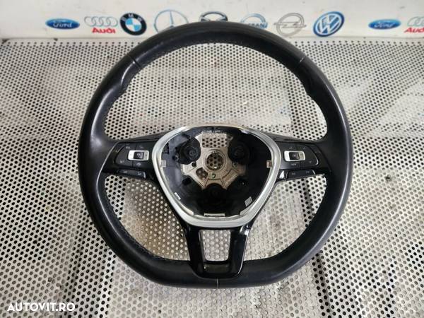 Volan Tesit Din Piele Cu Comenzi Vw T-Roc Tiguan Touran Golf Polo Cod 5TA419091AM Impecabil Dezmembrez Vw T-Roc - Dezmembrari Arad - 1