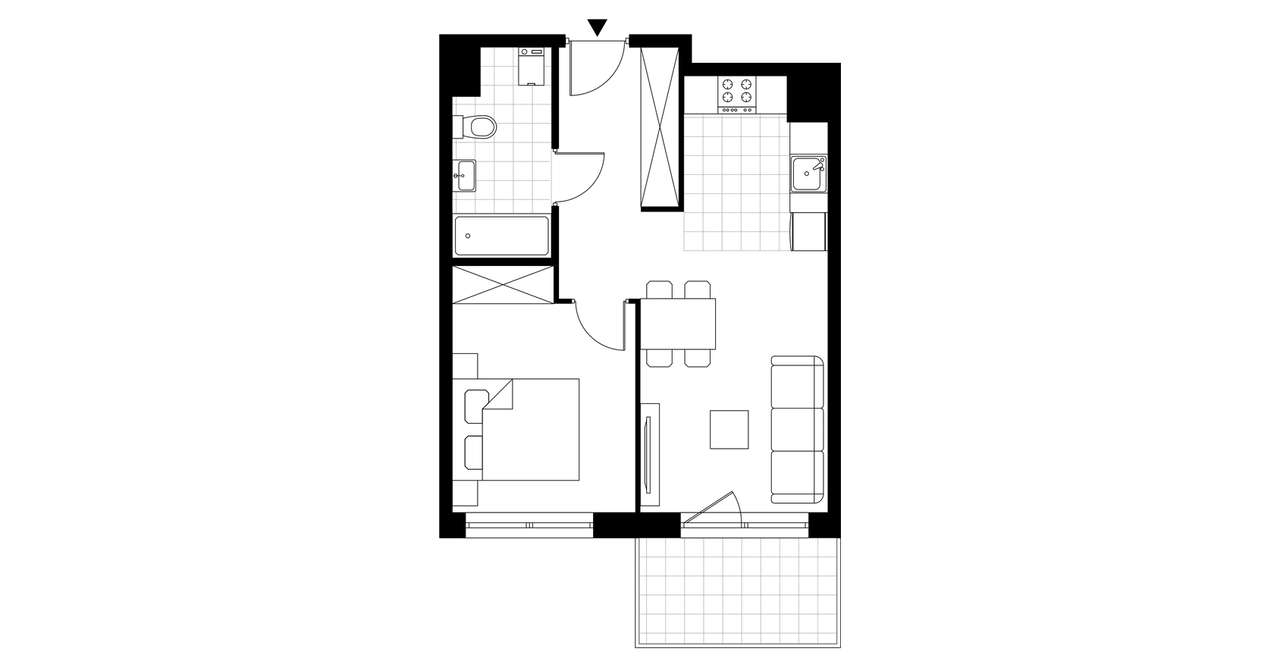 2-pokojowe mieszkanie 37m2 + balkon Bezpośrednio - Pełny obrazek: 3/6