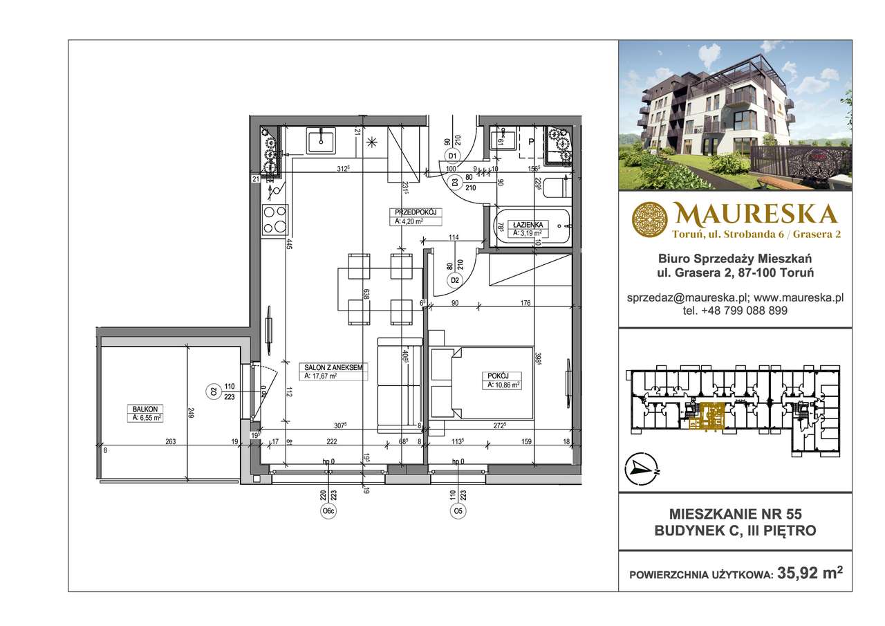 Osiedle Maureska | mieszkanie 2-pok. | C.55 - Pełny obrazek: 2/7