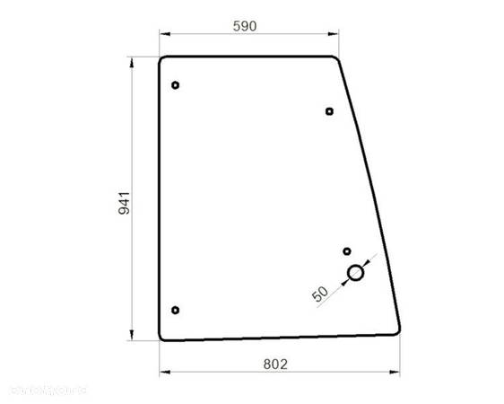 Szyba Szyby DRZWI GÓRA CASE / NEW HOLLAND / HITACHI / MANITOU / FIAT nr 57 - 2