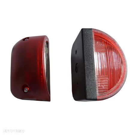 Lampa auto BestAutoVest pentru numar camion partea Dreapta/ Stanga 12V 24V 90x55x60mm carcasa rosie, set de 2 bucati - 1