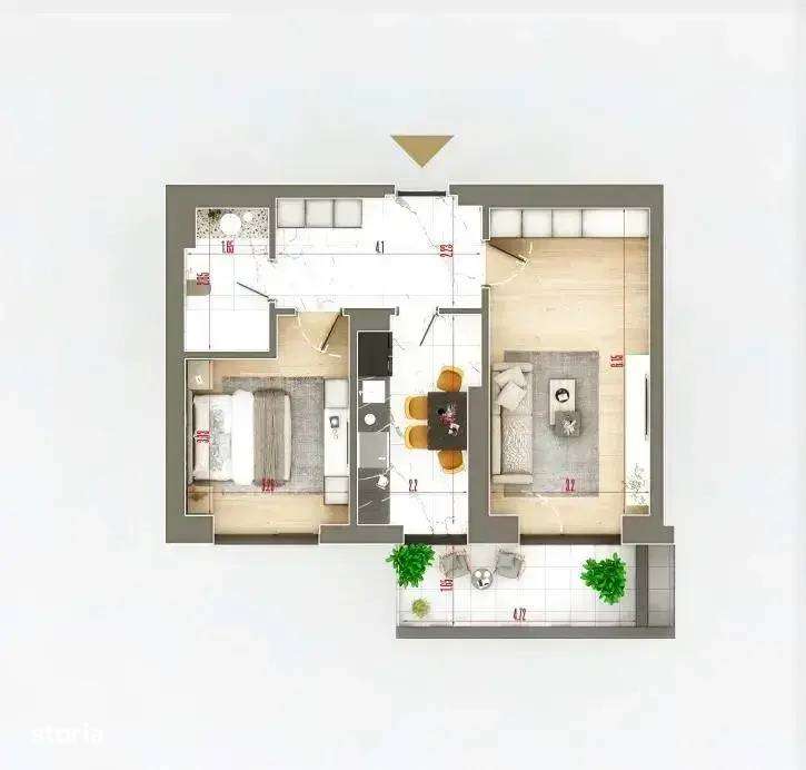 2 Camere Spatii Verzi Spatii Comerciale Izolatie Fonica Pallady STB - Imagine principală: 3/6
