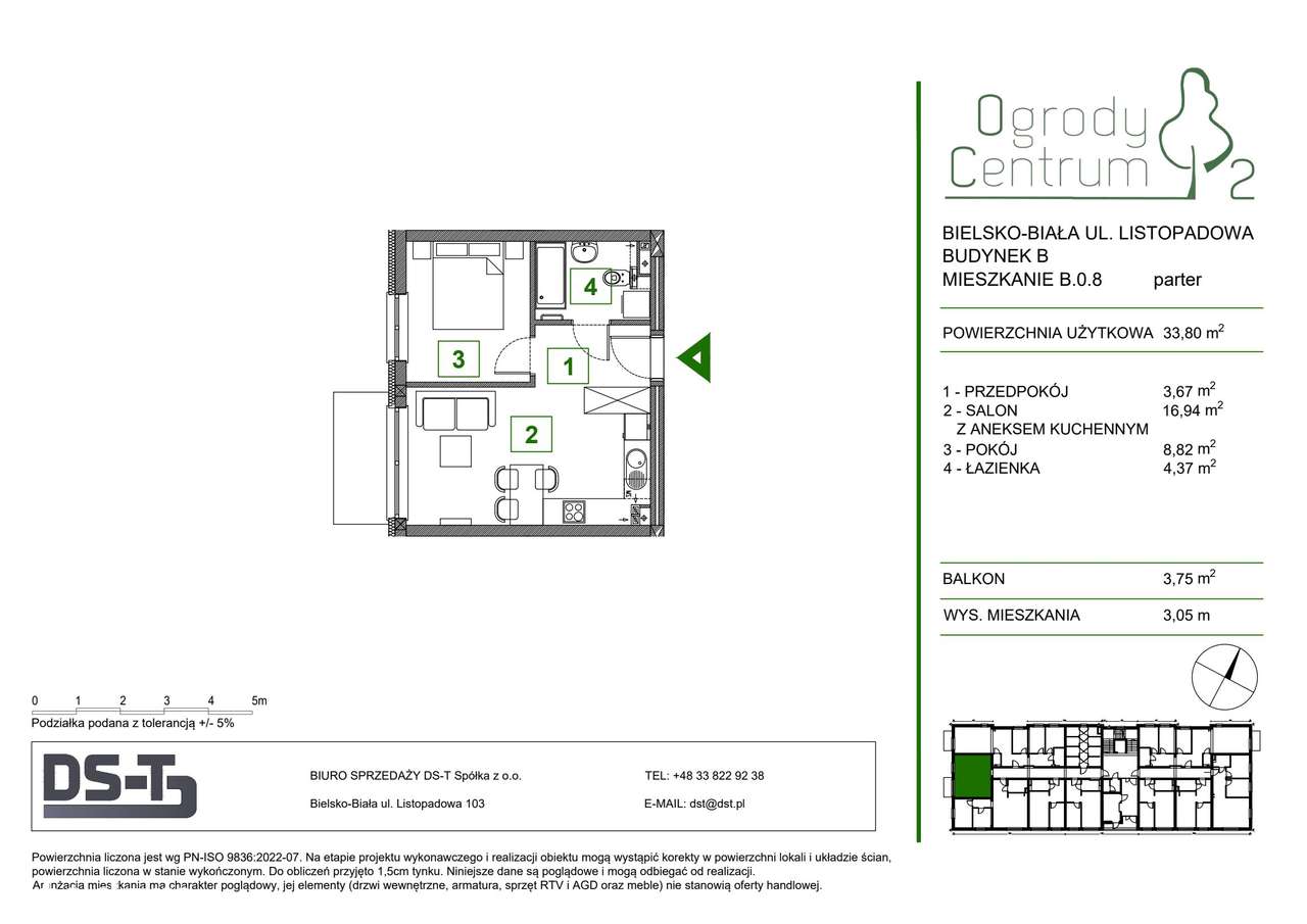 Ogrody centrum 2 | mieszkanie 2-pok. | B.0.8 - Pełny obrazek: 2/9