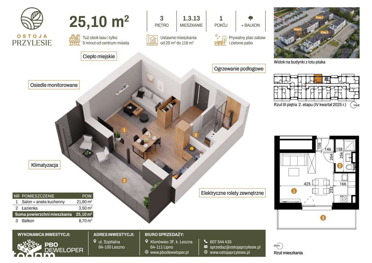 Ostoja Przylesie | mieszkanie 1-pok. | 1_3_13 - Pełny obrazek: 2/9