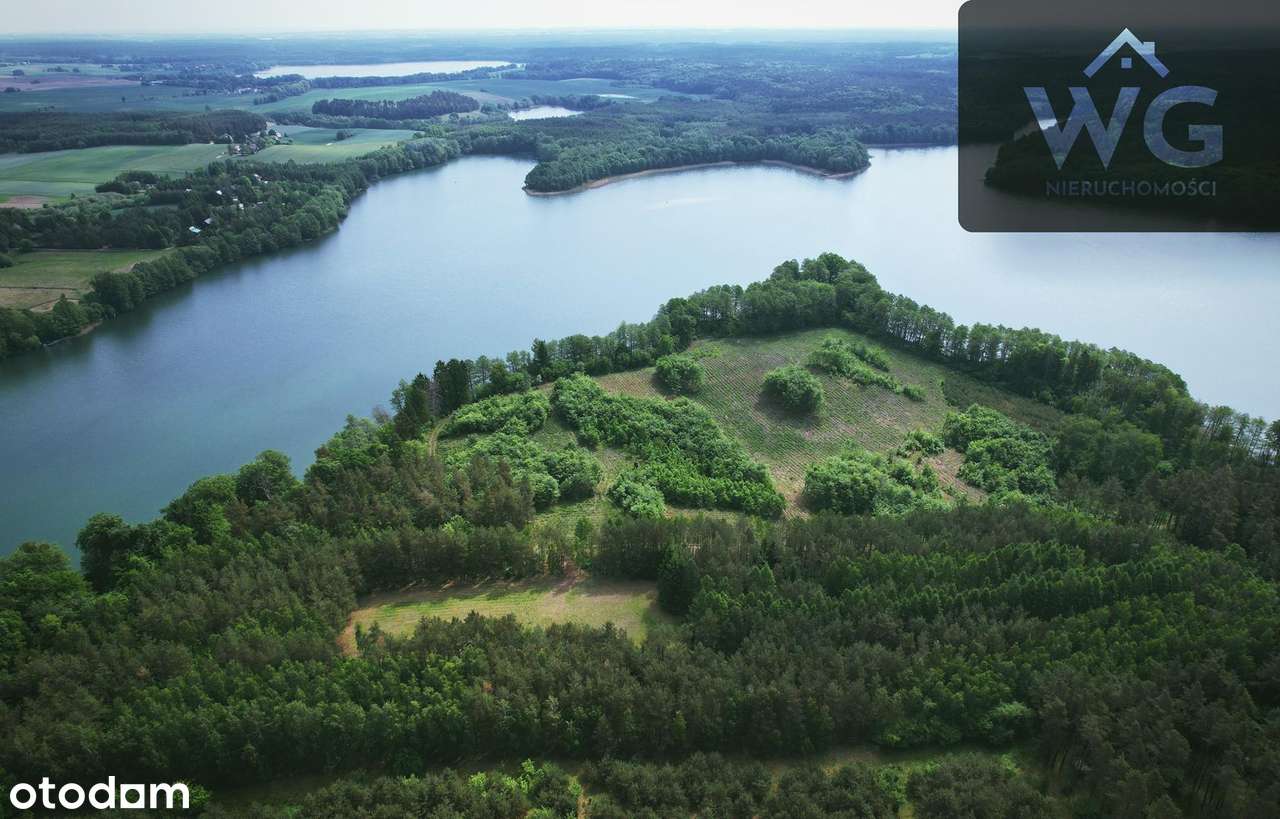 Wyjątkowa działka nad jeziorem – zjawiskowy widok, cisza i las!-3