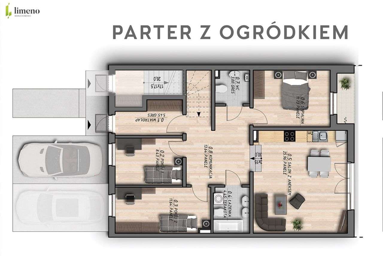 Nowoczesne 4 pokojowe mieszkanie z ogródkiem-11