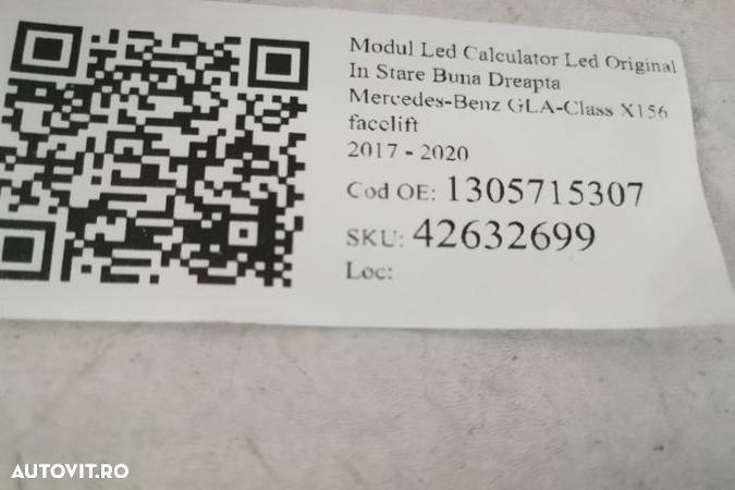 Modul Led Calculator Led Original In Stare Buna Dreapta Mercedes-Benz GLA-Class X156 (facelift) 201 - 5