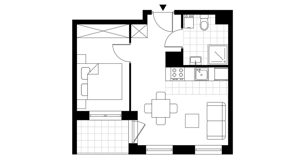 2-pokojowe mieszkanie 31m2 + loggia Bez Prowizji - Pełny obrazek: 3/8