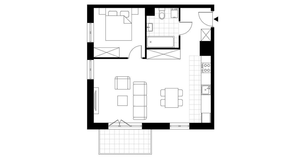 2-pokojowe mieszkanie 49m2 + balkon - Pełny obrazek: 4/9