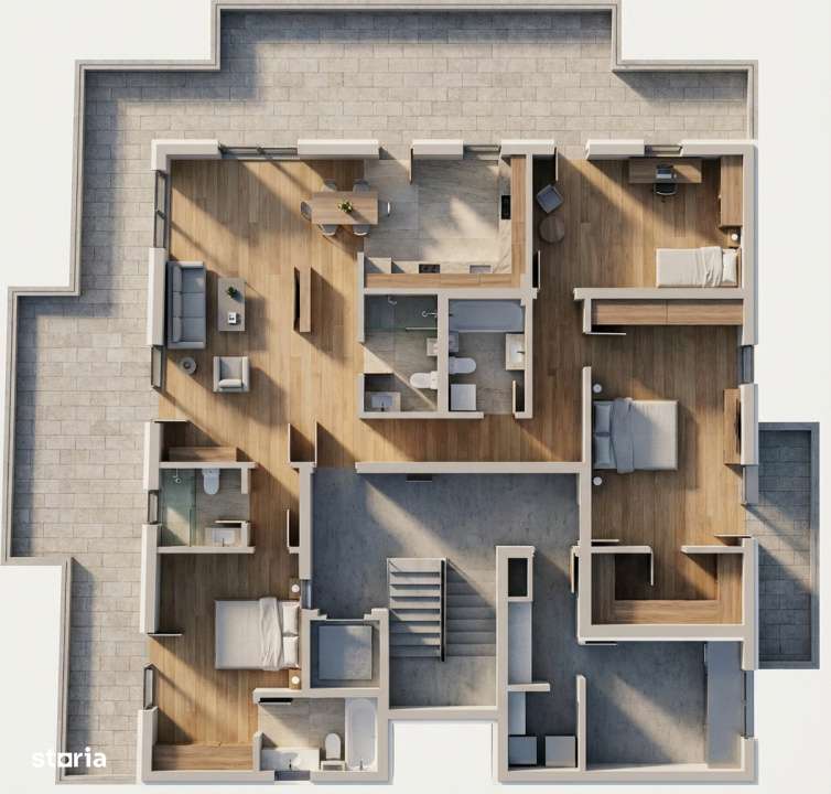 Apartament 4 CAM, SU 126.34 MP, 2 TERASE zona IRIS-0