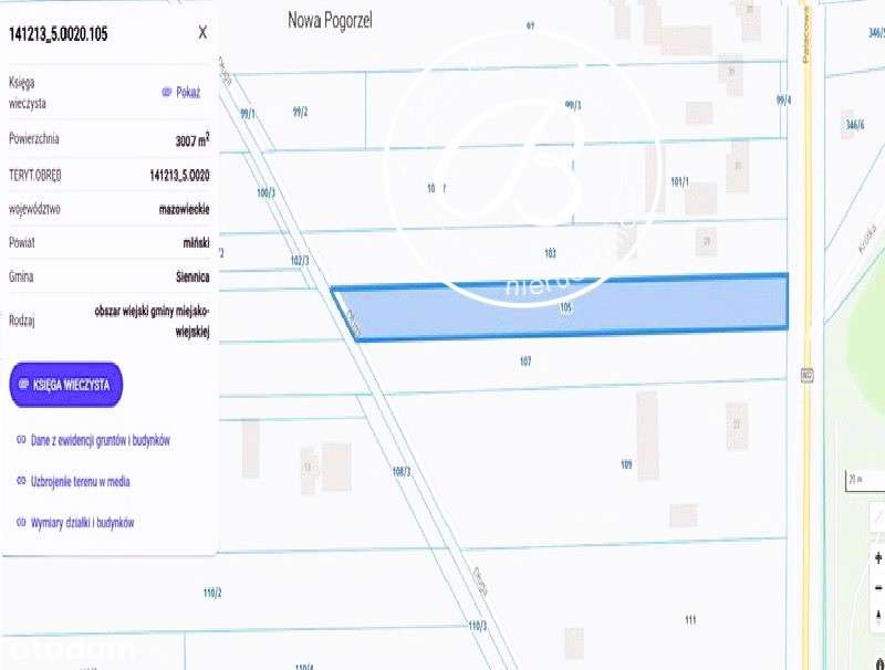 Działka Budowlana,3007 m², Nowa Pogorzel, ul. Pałacowa, gm. Siennica-1