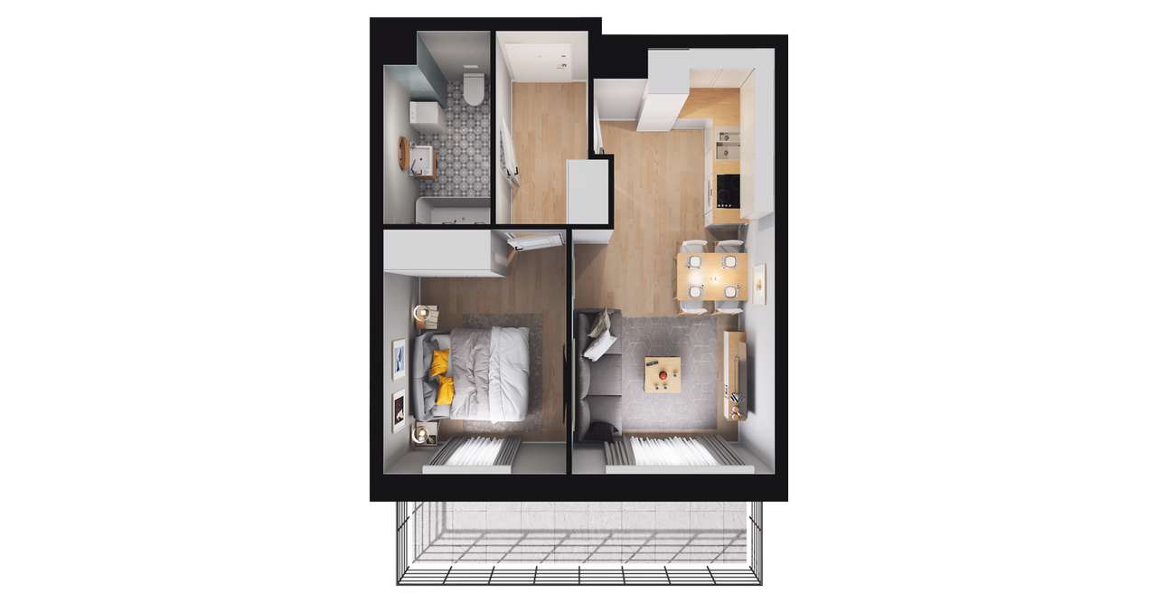 2-pokojowe mieszkanie 33m2 + balkon Bez Prowizji - Pełny obrazek: 3/9