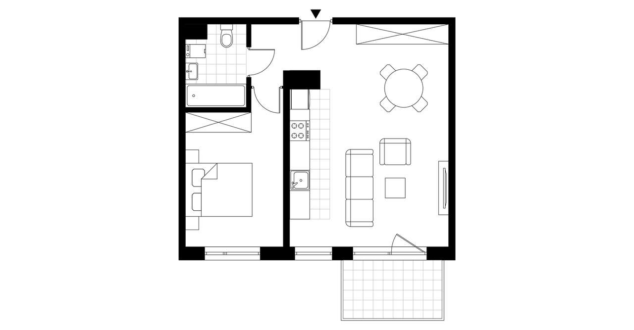 2-pokojowe mieszkanie 49m2 + balkon Bezpośrednio - Pełny obrazek: 3/7