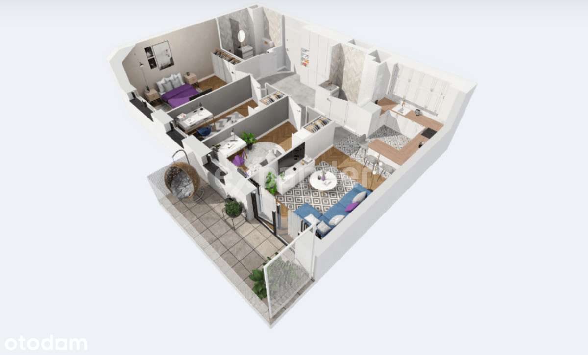 Ustawne mieszkanie 67m2 od zachodniej strony. - Pełny obrazek: 4/7