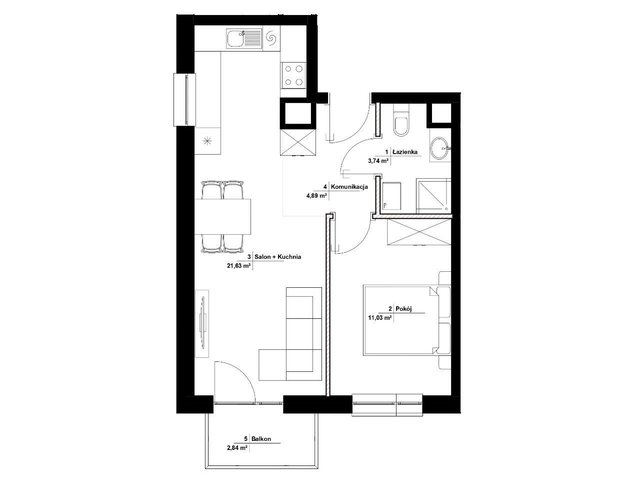 2pokojowe | 41 m2 | 1 piętro | PODZIELONA PŁATNOŚĆ