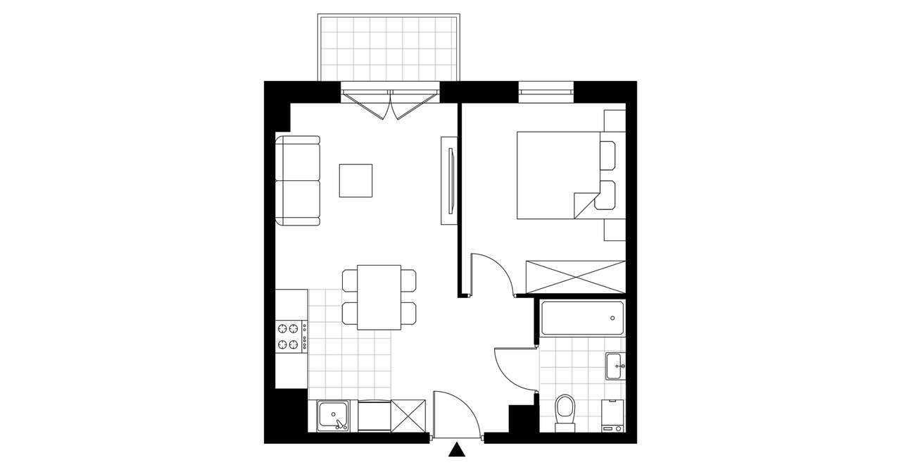 2-pokojowe mieszkanie 36m2 + balkon Bezpośrednio - Pełny obrazek: 3/6