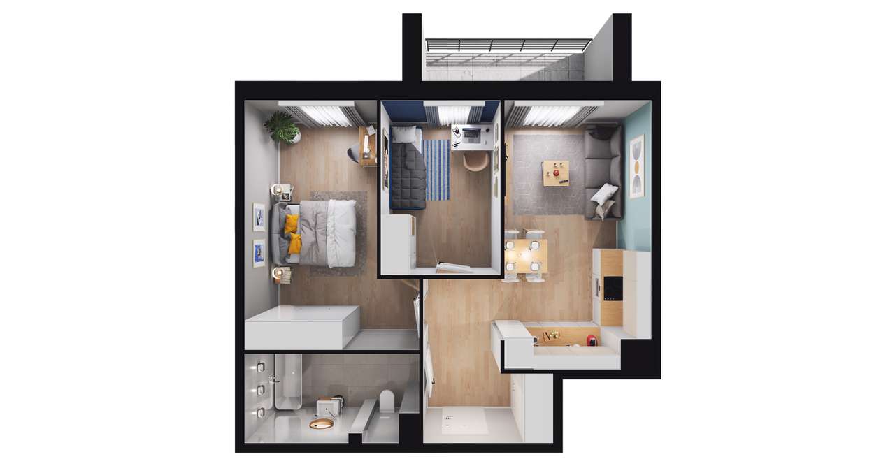 3-pokojowe mieszkanie 51m2 Bez Prowizji - Pełny obrazek: 3/9