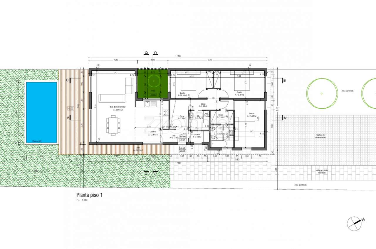 Terreno c/ Projeto Aprovado para Moradia T3 Térrea | Piscina | 1500m2-10