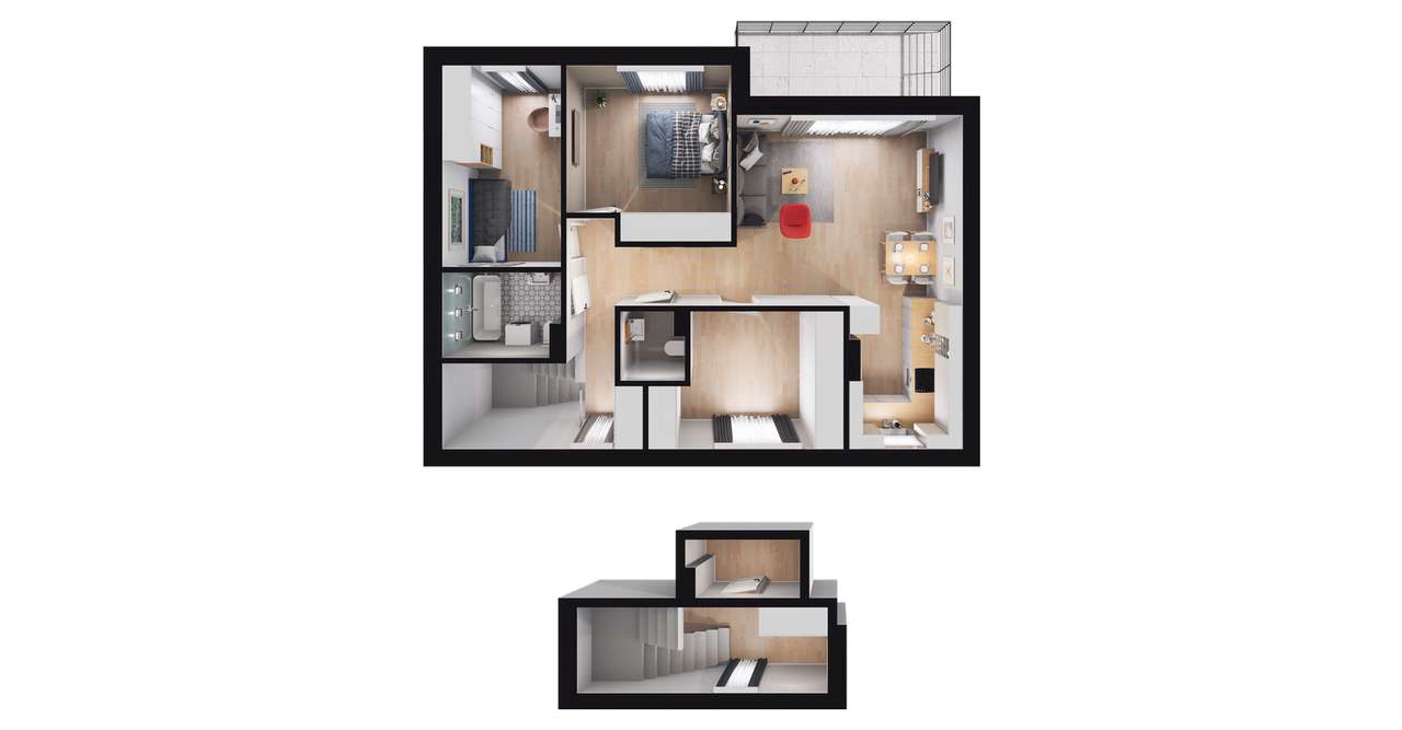 4-pokojowe mieszkanie 88 m² + taras Bezpośrednio – pohled 2