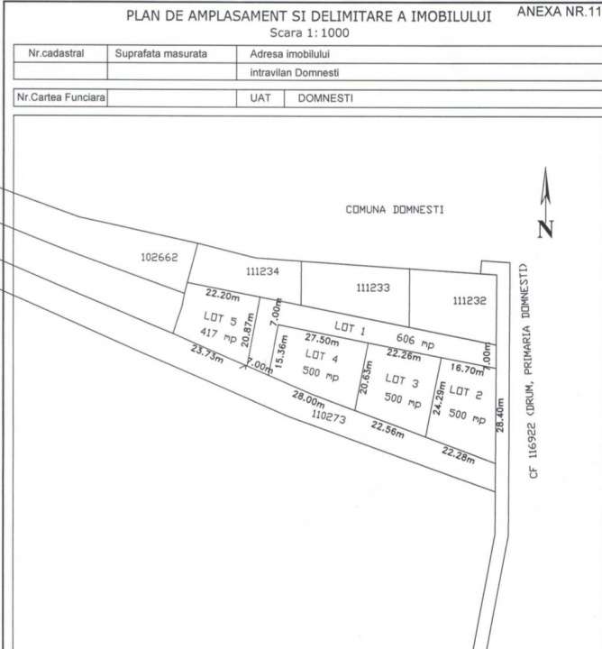 De vanzare 2 Loturi Teren 500+ metri patrati Domnesti - Imagine principală: 2/5