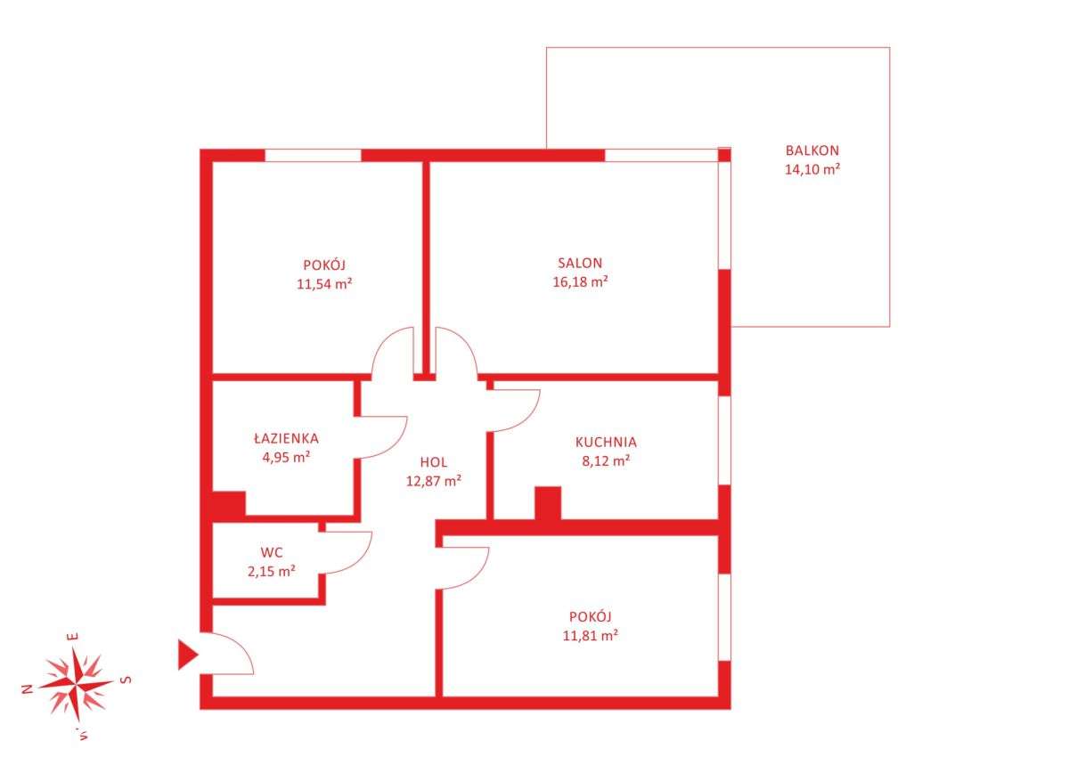 Komfortowe 3 pokoje 67 m² + hala garażowa - Pełny obrazek: 4/18