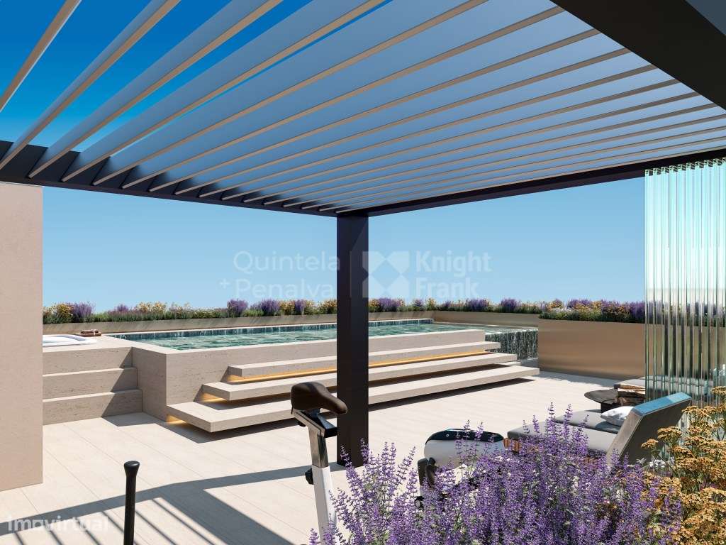 Apartamento T4 com jardim, piscina e estacionamento no Estoril - Grande imagem: 2/27