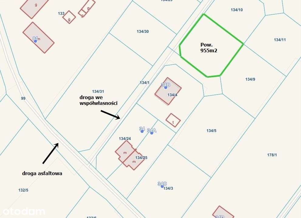 Ruda działka budowlana o pow. 955m2 z mediami-2