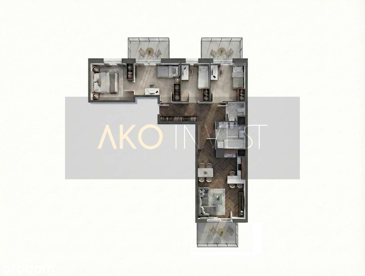 OKAZJA! 5 pok. 70m2 + 3 BALKONY! GRATIS MP oraz Smart Home - Pełny obrazek: 2/7