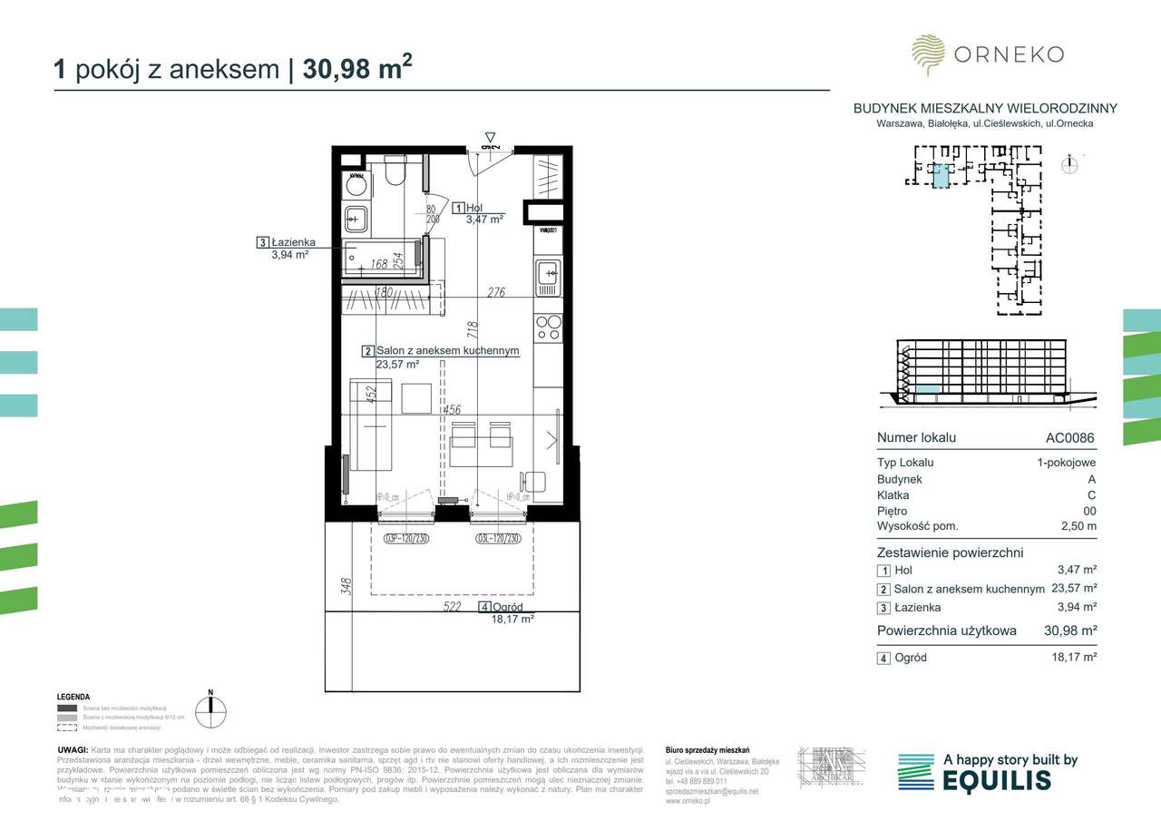 1-pokojowe mieszkanie 30m2 + ogródek - Pełny obrazek: 2/7