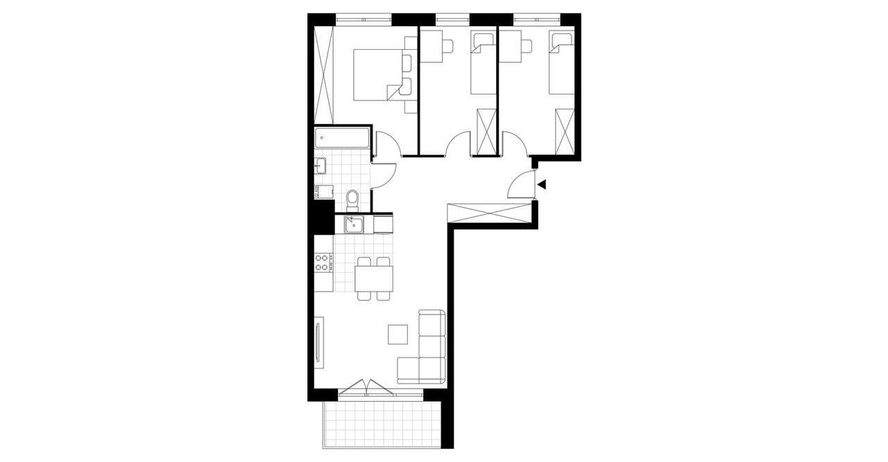 4-pokojowe mieszkanie 68,21 m2+ balkon-3