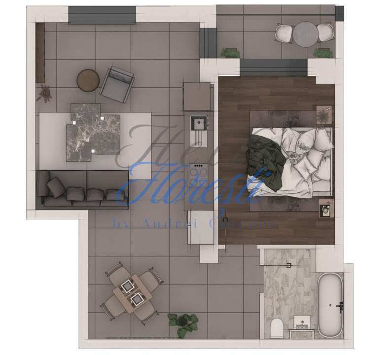 Apartament 2 camere, 55,81mp, ansamblu NZEB, zona Terra - Imagine principală: 2/3
