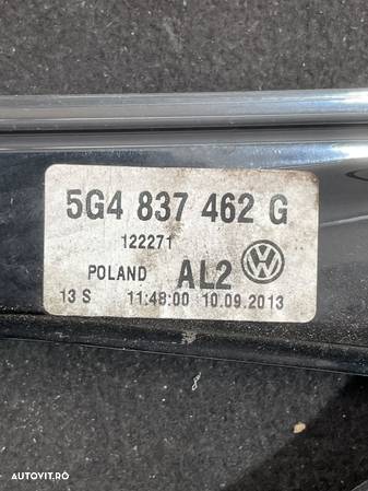 Macara geam dreapta fata VW Golf 7 1.4TSI Manual - 2