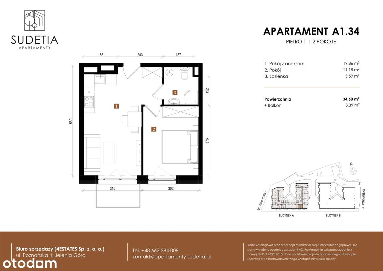 Apartamenty Sudetia | mieszkanie 2-pok. | A1.34 - Pełny obrazek: 2/8