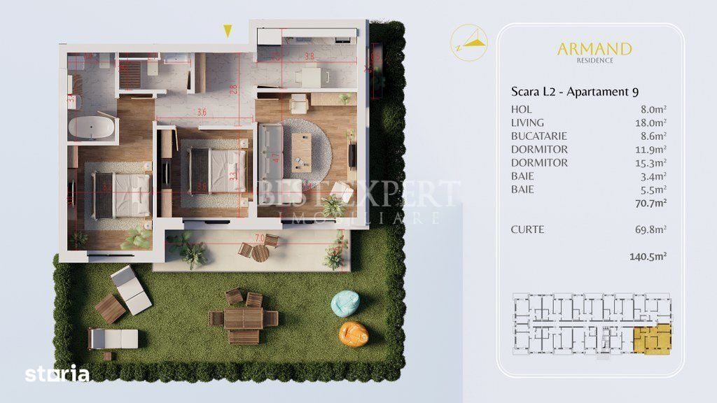 Oferta Limitata - Apartament 3 camere cu gradina generoasa/Parcare Bon