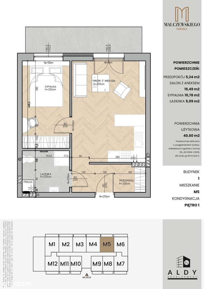 Nowe 2 pokoje | 41 m² | 2 piętro | Winda | Klimatyzacja | Syców - Pełny obrazek: 2/7