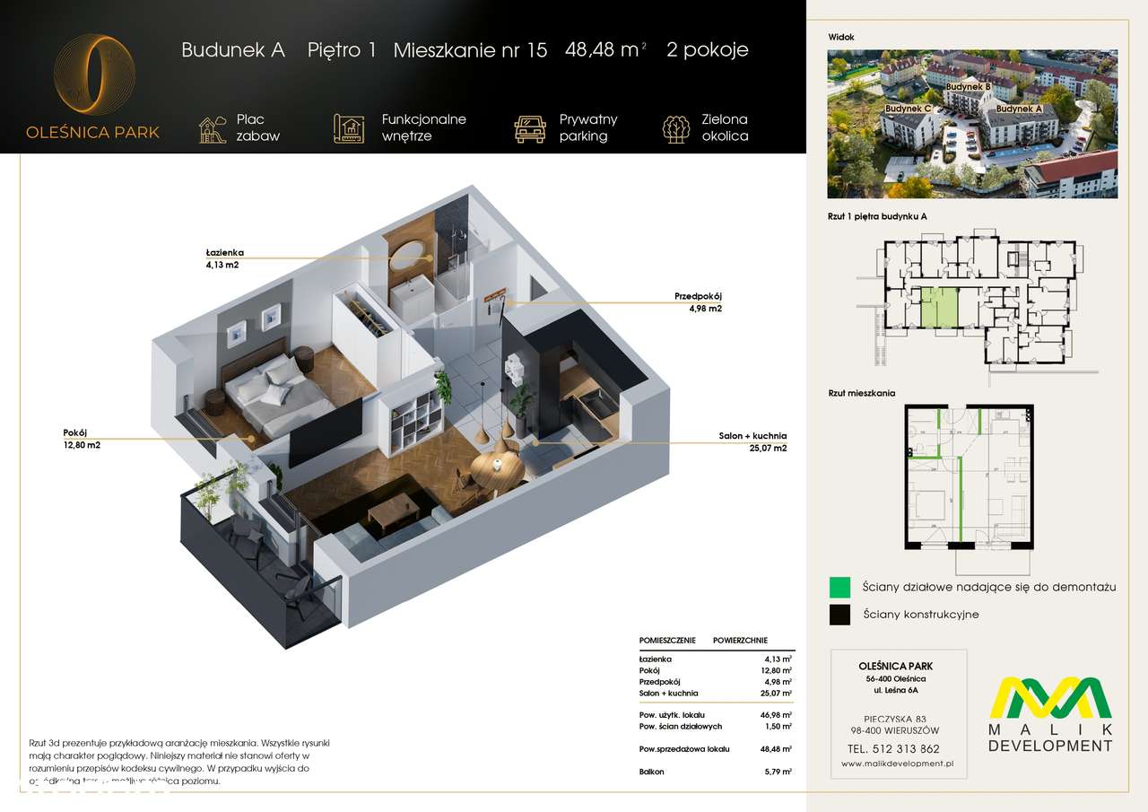 Oleśnica ul. leśna - NOWE MIESZKANIA M15 - Pełny obrazek: 3/7