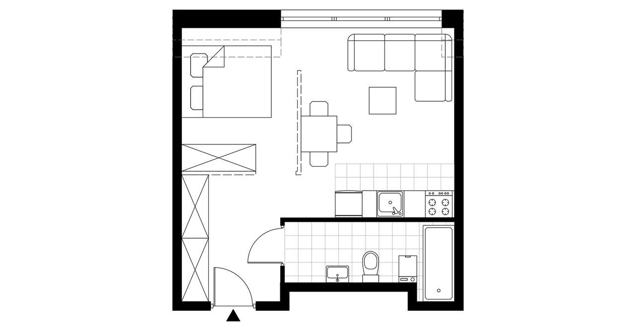 1-pokojowe mieszkanie 33m2 Bez Pośredników - Pełny obrazek: 3/8