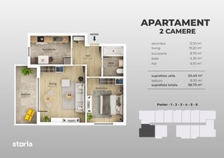 Apartament 2 camere , Aparatorii Patriei - metrou