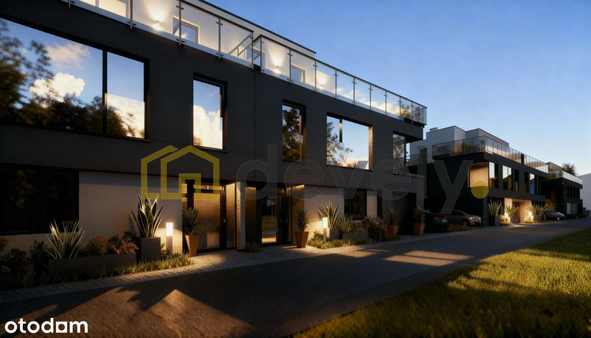 Bliźniak,Wola Justowska,ogród,tarasy,przeszklenia - Pełny obrazek: 4/11