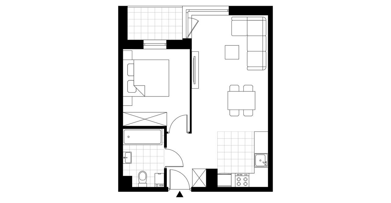 2-pokojowe mieszkanie 42m2 + balkon Bez Prowizji - Pełny obrazek: 3/8