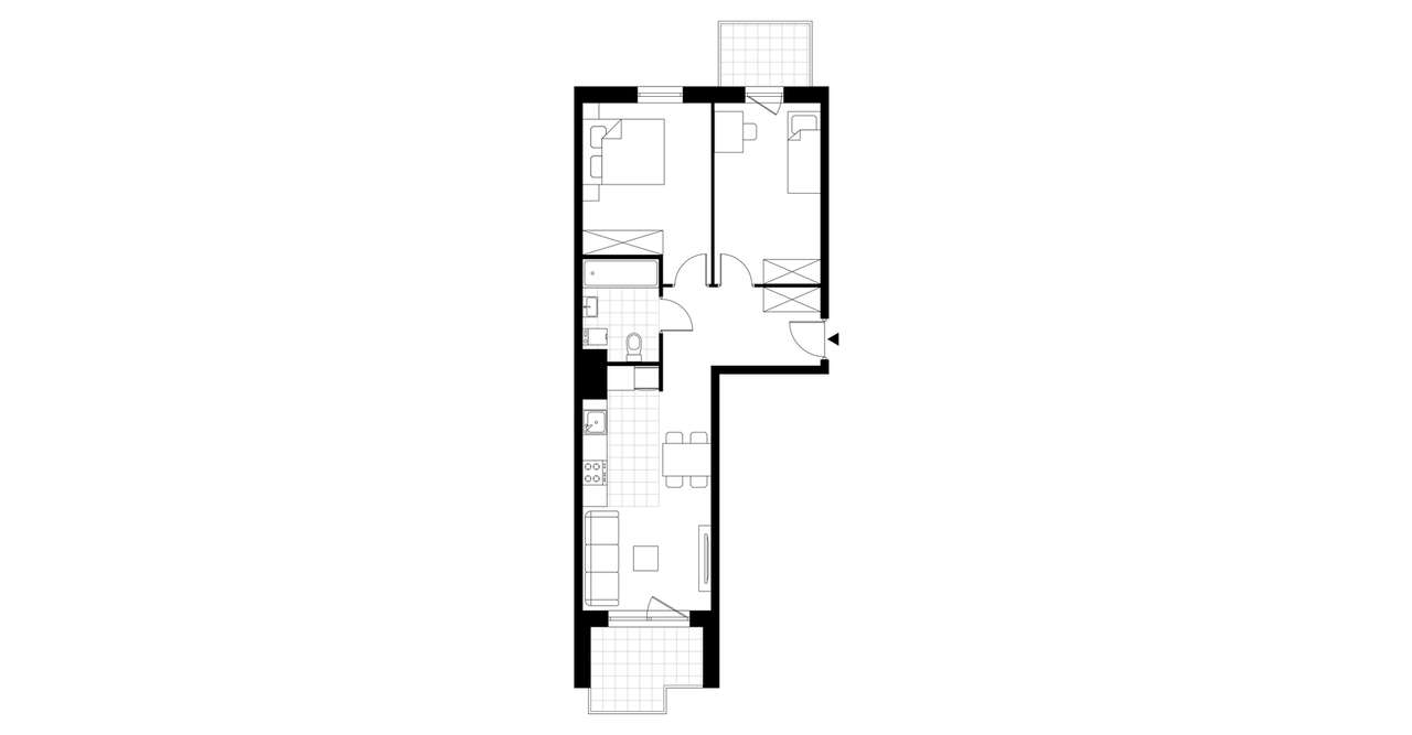 3-pokojowe mieszkanie 55m2 + 2 balkony - Pełny obrazek: 3/8