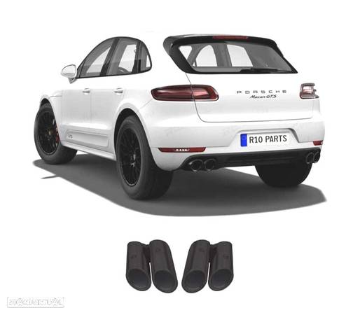 PONTEIRAS DE ESCAPE PARA PORSCHE MACAN 18- LOOK GTS PRETO - 1